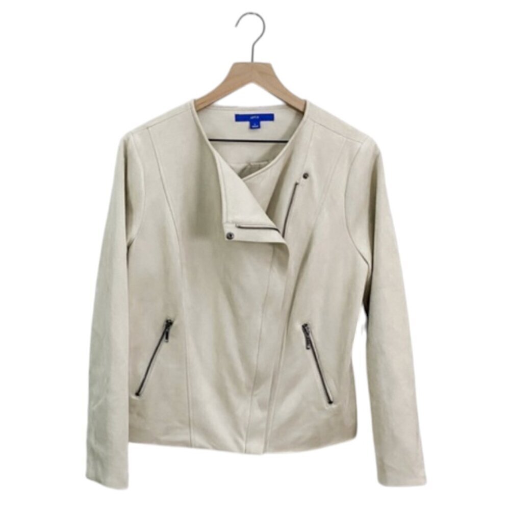 Apt. 9 Earthmover Faux Suede Moto Jacket Blazer Women's Size Medium